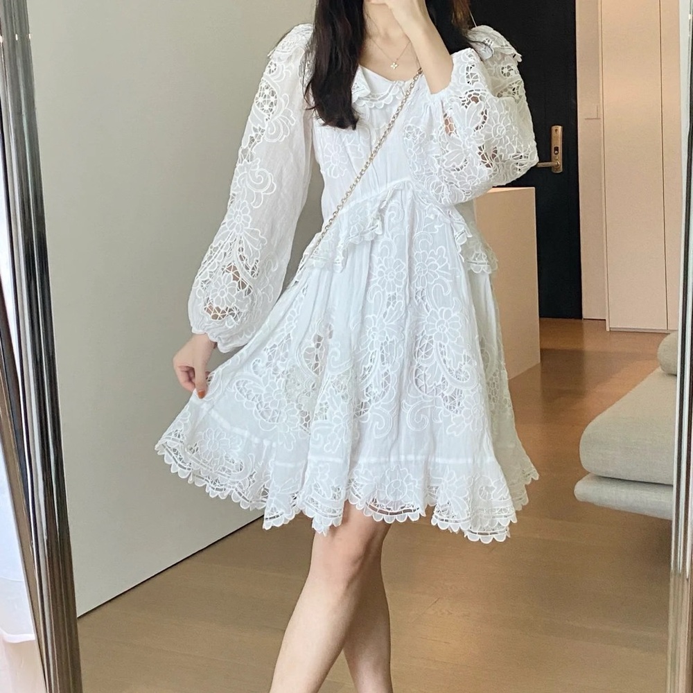 Elegant White Lace Dress
